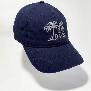NO BAD DAYS® Garment Washed Superior Combed Cotton Twill Six Panel Cap - Navy Dad Hat